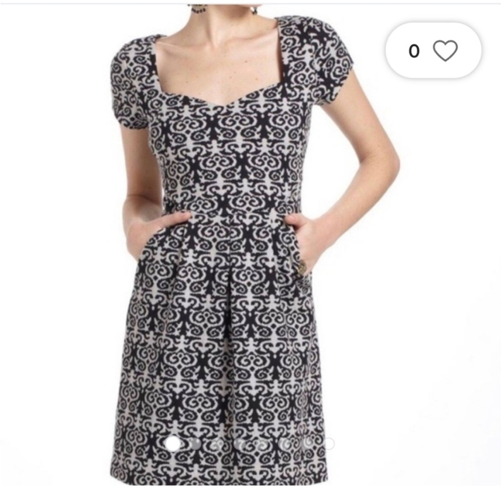 Deletta by Anthropology Black Keyhole Dress